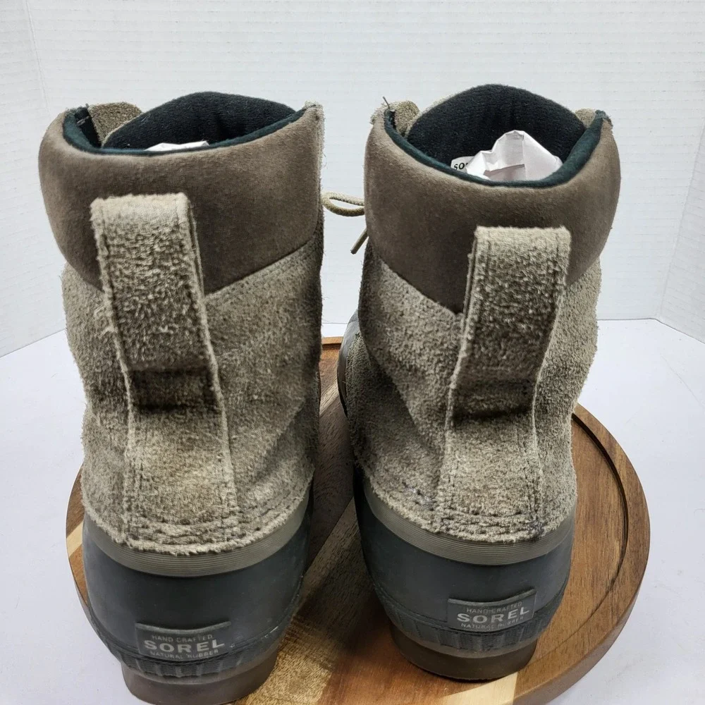 Sorel Cheyanne II Boots Mens 8 Sage Green Waterproof Suede NM3447-245